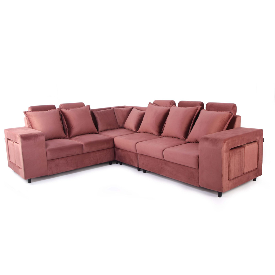 Primrose Amanda HM Fabric 5 Seater Sofa Set With Ottomans - Rose